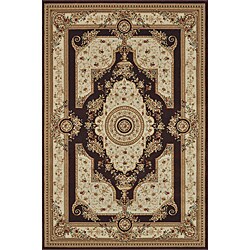 Primeval Coffee/ Ivory Oriental Rug (7'7 x 7'7)