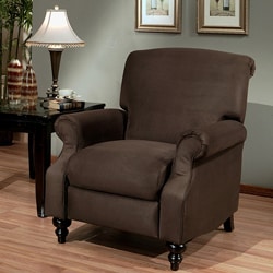 Abbyson Living Vienna Dark Brown Microsuede Pushback Recliner