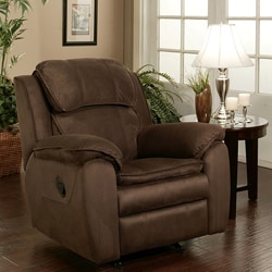 Abbyson Living Harbor Dark Brown Microsuede Rocker Recliner