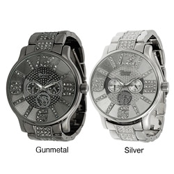 Geneva Platinum Men's Rhinestone-accented Chronograph-style Link Watch