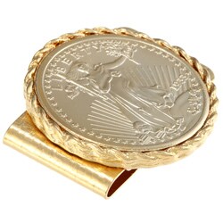 American Coin Treasures $20 St. Gaudens' Gold Piece Replica Gold Tone Coin Money Clip