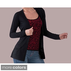 Ilusion Women's Front Pocket Sash Cardigan