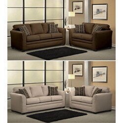 Mona 2-piece Chenille Fabric Sofa and Loveseat Set