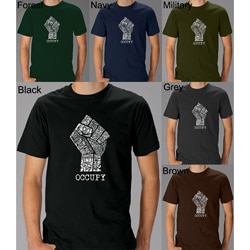 Los Angeles Pop Art Men's Occupy Wall Street Fight The Power Fist T-shirt