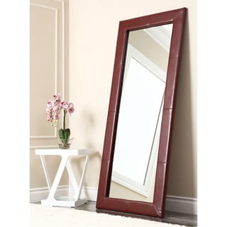 Great Prices Abbyson Living Delano Burgundy Leather Floor Mirror