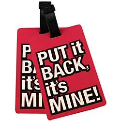 Naftali Pink 'Put It Back It's Mine' Rubber Luggage ID Tag (set of 2)