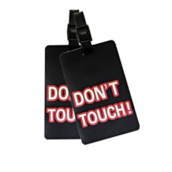  Naftali Black 'Don't Touch!' Rubber Luggage ID Tag (set of 2)