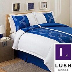 Lush Decor Navy Talon Print 4-piece Full-size Comforter Set