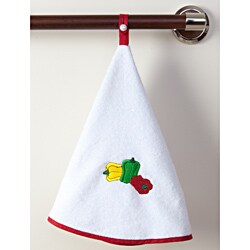 White Peppers Terry Cotton Circular Hand Towels (Set of 2)