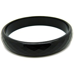 Pearlz Ocean 2.5-inch Black Onyx Faceted Bangle 