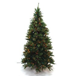 Good Tidings Nordmann Fir Blue 600 Multi-Colored Lights 7.5-foot Christmas Tree