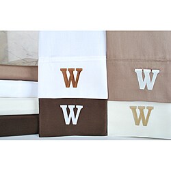Egyptian Cotton 300 Thread Count Solid Block 'W' Monogram Sheet Set