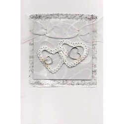 Set of 4 Twin Silver Hearts Cards (Turkey)