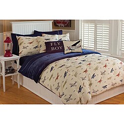 Microplush Vintage Airplane Comforter Set