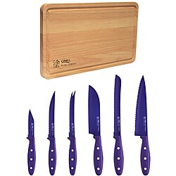 Ginsu 6 Piece Nuri Purple Cutlery Set with Bonus Cutting Board
