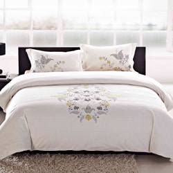 Hyacinth Embroidered 3-piece Duvet Cover Set