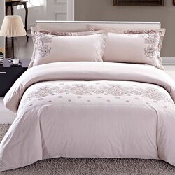 Paisley Embroidered Rustic King-size 3-piece Duvet Cover Set