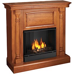 Real Flame Oak Pillar Gel Fuel Fireplace 