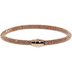 Eternally Haute Rose Gold over Silver Mesh Bracelet