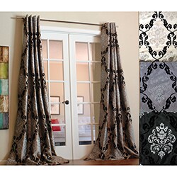 Arabella 96"L Flocked Curtain Panel