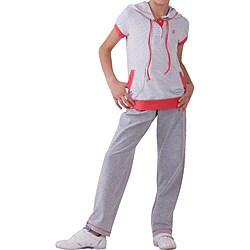 Cotton Drawstring Pants and Lightweight Short-sleeve Hoodie Set