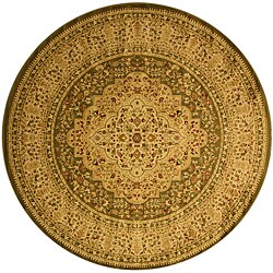 Green Medallion Kars Tabriz Rug (5'3 Round)