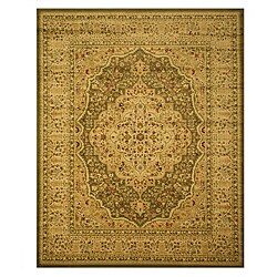 Green Medallion Kars Tabriz Rug (7'10 x 9'10)