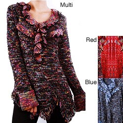Tabeez Ruffle Space Dye Sweater