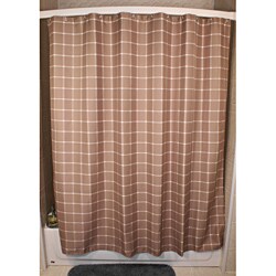 Lincoln Khaki Grid Shower Curtain