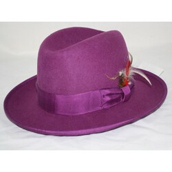 Ferrecci Men's Purple Wool Godfather Hat