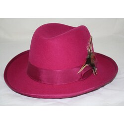Ferrecci Men's Fuchsia Wool Godfather Hat