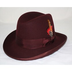 Ferrecci Men's Burgundy Wool Godfather Hat