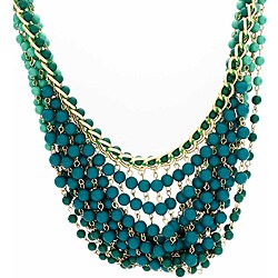 Nexte Jewelry Shades of Green Beaded Bib Necklace