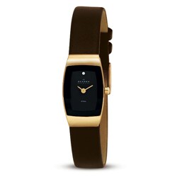 Skagen Women's 271SRLD Steel Collection Slim Brown Leather Watch