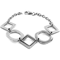 Stainless Steel Polished Cut-out Shapes Bracelet