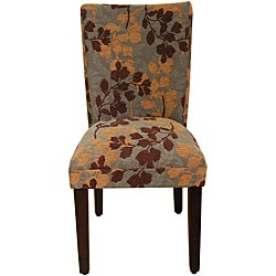 Class Parson Brown/ Tan Leaf Fabric Dining Chair
