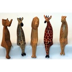 Handcarved Sitting African Animals (Kenya)