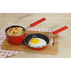 Mini saucepan 3/4QT and mini frypan set with non stick coating 5 1/2"