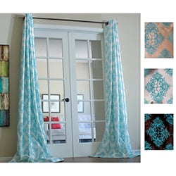 Zarya Grommet Flocked Curtain Panel 84 in