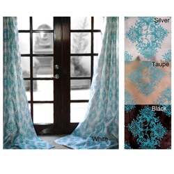 Zarya Grommet Flocked Curtain Panel 84 in