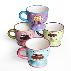 AMERICAN ATELIER CONFECTIONS PED. MUGS 4 ASSORTED, Set 4
