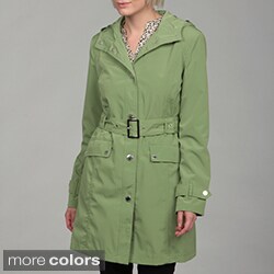 London Fog Women's Belted Hooded Coat