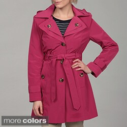 London Fog Women's Belted Hooded Coat