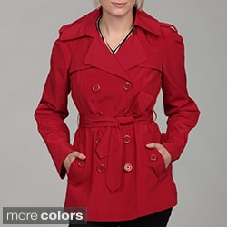 London Fog Women's Double-breasted Belted Trench Coat