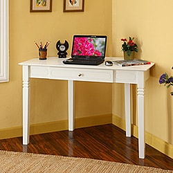 White Wood Corner Computer Desk