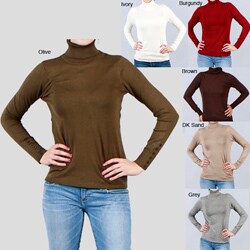 Harve Bernard Women's Long Sleeves Turtleneck Top