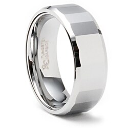 Men's Tungsten Rectangular Facet Band (8 mm)