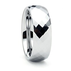 Men's Tungsten Carbide Diamond Shape Faceted Ring (8 mm)