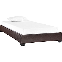 Metro Brown Faux Leather Twin Bed