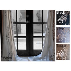 Liliana Grommet With Silver Metallic Pattern 96 inch Curtain Panel